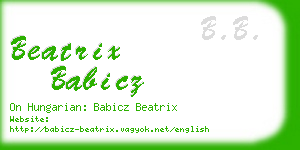 beatrix babicz business card